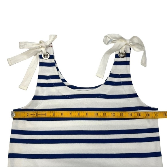 White + Warren Red White Blue Nautical Stripe Tie Shoulder Tank Top Size S - Picture 4 of 8